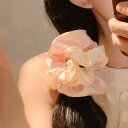 シュシュ かわいい レディース 韓国 サテン ダブル お団子 ヘアゴム アクセサリー 大人 エレガント シンプル 無地 ピンク プレゼント 誕生日