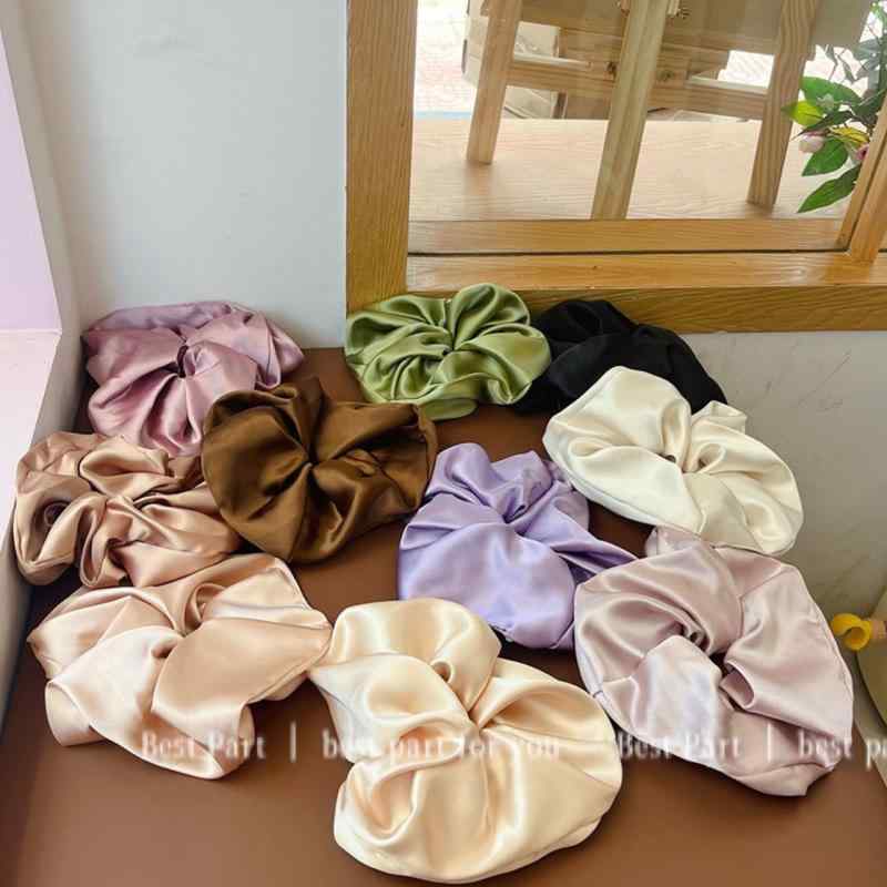 シュシュ かわいい レディース サテン 大きめ お団子 ポニーテール ヘアゴム アクセサリー 大人 フレン..