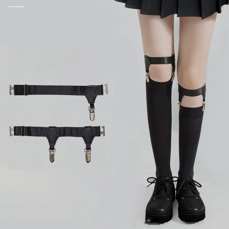 レッグバンド レディース パンク ソックスガーター 大腿用 滑り止め 靴下固定 吊りバンド アクセサリー