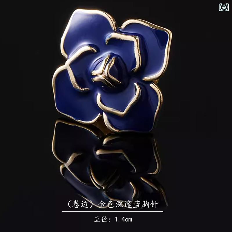 ラペルピン メンズ ゴールド ディープブルー ブローチ コート ジャケット レディース アクセサリー 韓国 胸元 花 ビジネス 男女兼用 おしゃれ