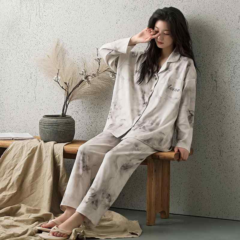 パジャマ レディース 長袖 前開き 春秋 上下セット 綿 開襟 ボタン ポケット 胸パッド ロングパンツ ウエストゴム 薄手 ソフト 通気 ルームウェア おしゃれ カジュアル プリント 大きいサイズ