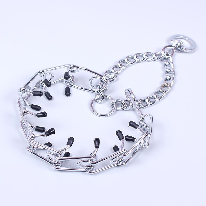 犬 首輪 チェーン 首飾り アクセサリー ネックレス ペット用品 散歩 トレーニング用 訓練 金属 リング フック 調整可能 大きめ シルバー