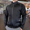 スポーツウェア メンズ 春秋 速乾性 通気性 伸縮性 ランニング トレーニング アウトドア レジャー フィットネス 大きいサイズ ジップアップ 黒 青 白