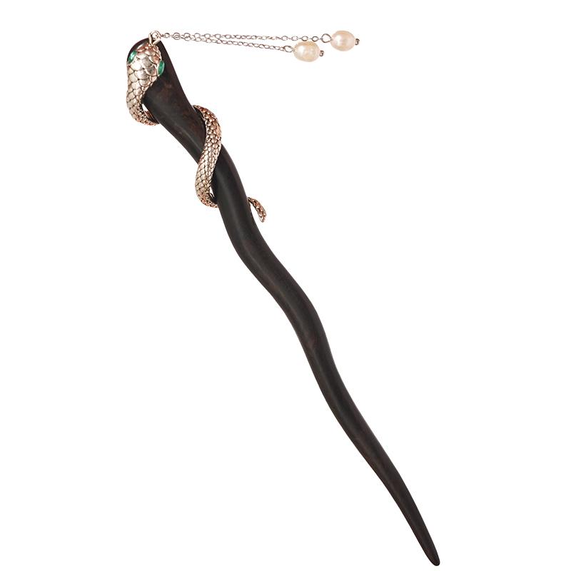 かんざし ヘアアクセサリー 蛇 エスニック 揺れる ゆらゆら お団子 まとめ髪 アップスタイル レトロ パール 木 巻きつき ギフト 着物