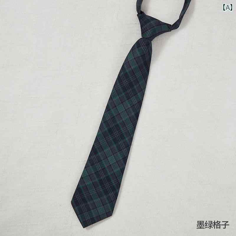 Other - ネクタイ 子供 ユニセックス ナロータイ 細め 簡単装着 ワンタッチ 通学 制服 式典 カレッジスタイル 撮影 舞台 パフォーマンス カジュアル おしゃれ 緑 黄 ピンク チェック柄