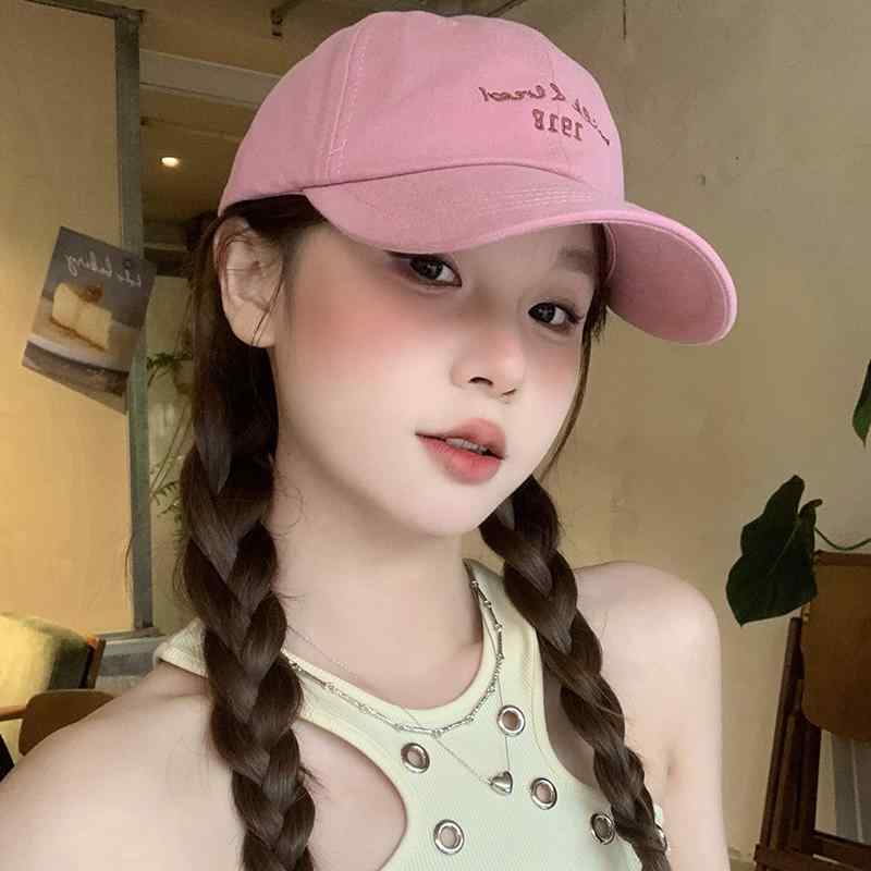 帽子 レディース キャップ 深め おしゃれ つば広 サイズ調節可能 薄手 柔らかい 日除け 日焼け防止 熱中症対策 小顔効果 韓国 普段使い スポーツ アウトドア キャンプ 釣り ゴルフ カジュアル シンプル ストリート 英字 刺繍 ピンク 黒(4)