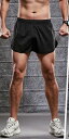 メンズ ショートパンツ 3分丈 スポーツ 夏 薄手 カジュアル ルーズ トレーニング 速乾 ランニング シンプル 柔らかい ウエストゴム 紐付き 大きいサイズ 黒(4)