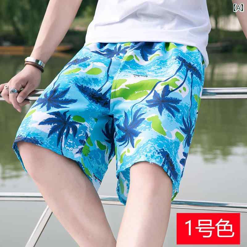 ハーフパンツ メンズ スポーツ 涼しい クール 快適 カジュアル 夏 花柄 ヨット 迷彩 ビーチ ルーズ 柔..