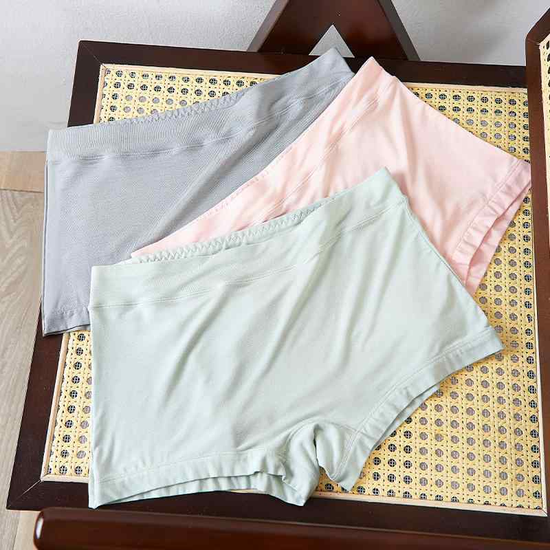 ボクサーパンツ レディース 食い込まない ショーツ 柔らかい 通気性 快適 白 緑 ピンク セーフティー フィット感