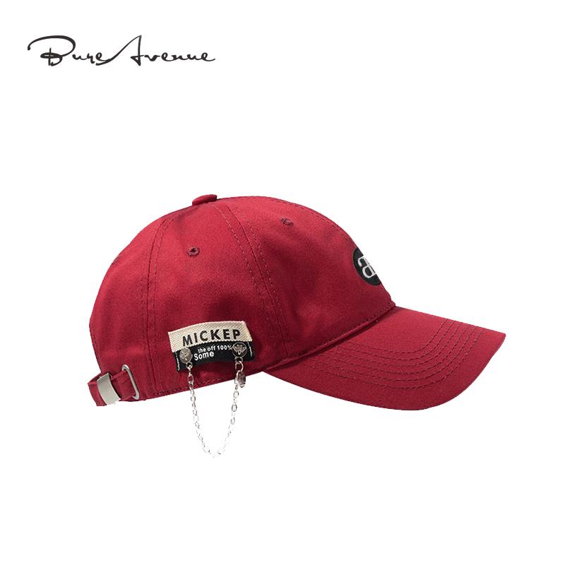 キャップ レディース メンズ 男女兼用 チェーン付き 綿 調節可能 帽子 黒 赤 白 オールシーズン カップル 日よけ カジュアル 小物