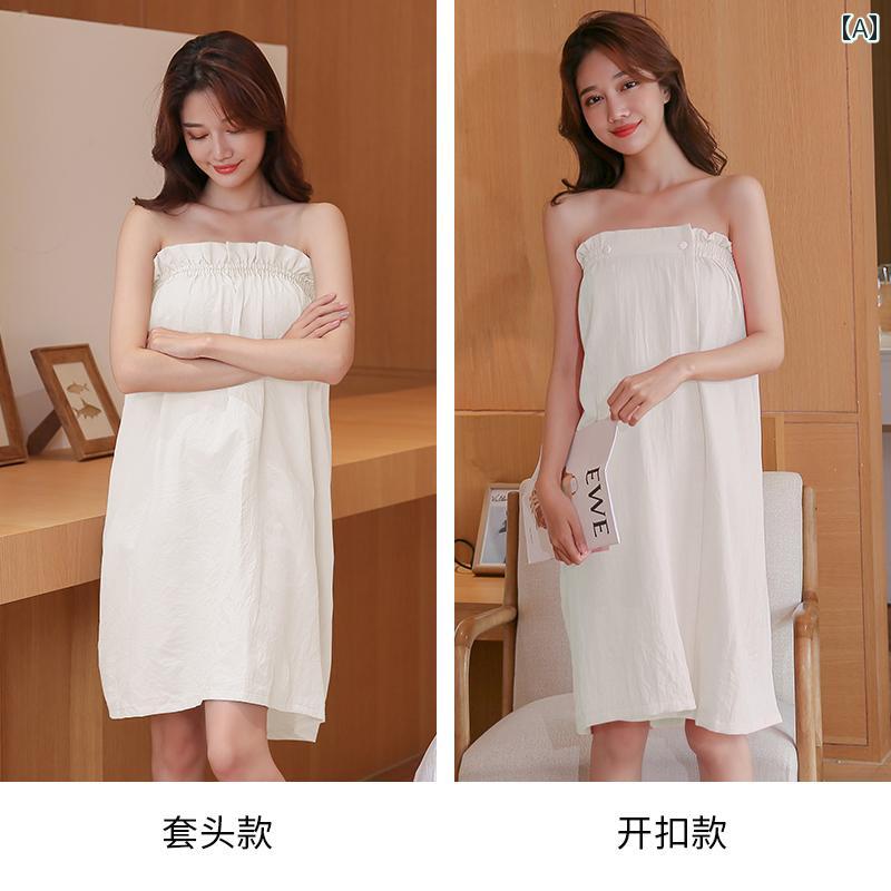 リラクゼーション ウェア 美容 バスローブ ラップ タオル パジャマ 薄手 綿 レディース マッサージ 柔らかい ボタン 伸縮性 エステ シンプル アイボリー 白 赤