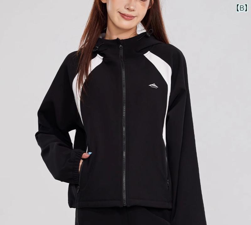 フロントップ楽天市場店のトップス レディース スポーティ 秋冬 ジャケット フード付き ジップアップ 長袖 ポケット 吸湿発散性 通気性 柔らかい 色褪せしにくい 縮まない ランニング ジム カジュアル 大きいサイズ 黒 赤｜アングル3