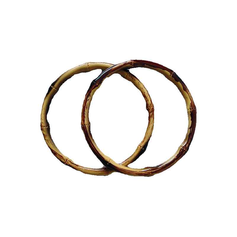 手芸 バッグ 持ち手 バンブー モチーフ 樹脂製 円形 ハンドル リング 手編み DIY材料 アクセサリー シンプル 交換用 ペア クリア 15cm