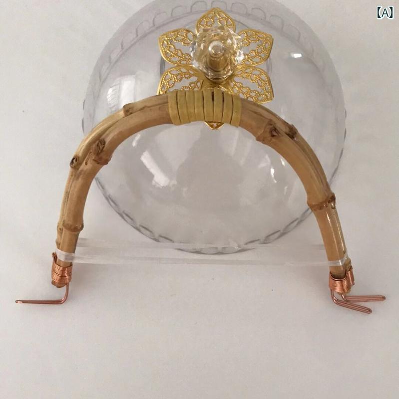 バンブー ハンドル 持ち手 銅フック付き ティーポット 食器用トレイ プレート ラタン 交換 DIY材料 ア..