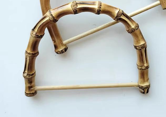 手芸 バッグ 持ち手 バンブー D字型 リング ハンドル DIY材料 布 編み 手提げ パーツ アクセサリー シ..