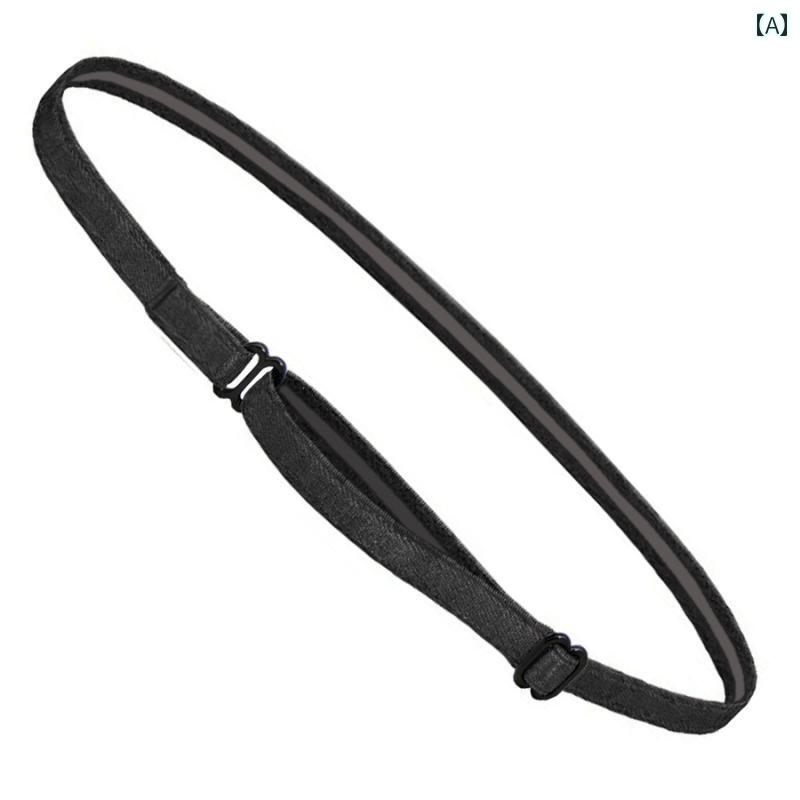 スポーツヘアバンド レディース メンズ 大人 細め 調節可能 ヨガ フィットネス ランニング 吸汗 滑り止め 無地 ロゴ シンプル カジュアル 黒 緑 グレー