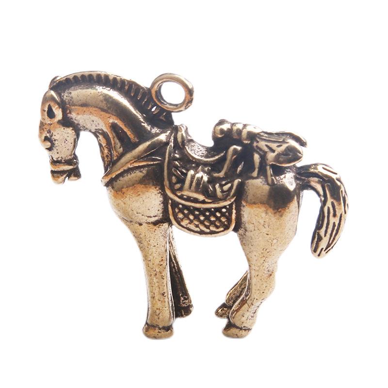 ペンダントトップのみ 中国風 アンティーク調 真鍮 小型 工芸品 十二支 招福 吊り下げ パーツ チャーム..