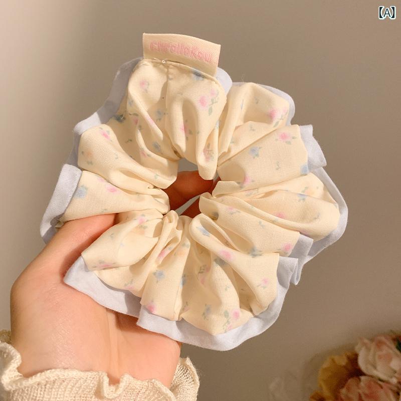 シュシュ 大きめ 花柄 ボリューム レディース ヘアアクセサリー 韓国 シンプル カジュアル おしゃれ 普段使い おでかけ 箱付き お団子 プレゼント ナチュラ...