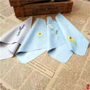メガネ拭きクロス スマホ ハンカチ メンズ レディース スエード 刺繍 四角形 ハンドメイド おしゃれ 花柄 ひまわり デイジー ラベンダー プレゼント 誕生日