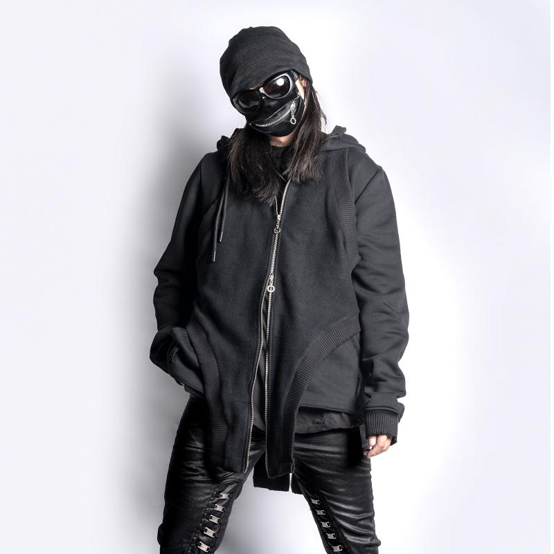 モンスターパーカーnilos黒ジップアップパーカー Fサイズ niløs モンスターパーカーnilos黒ジップアップパーカー Fサイズ niløs