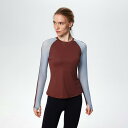 トップス レディース 春 スポーティ Tシャツ 長袖 ラウンドネック ラグランスリーブ 軽量 スリム フィット 薄手 ソフト 吸湿 速乾 ヨガ フィットネス ラ...