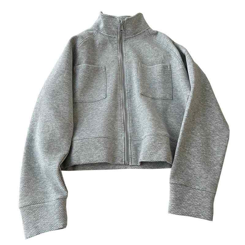 トップス レディース スポーティ 春秋 大きいサイズ おしゃれ 長袖 スタンドカラー ポケット ジップアップ ショート丈 ゆったり 柔らかい 通気性 ジャージ ...