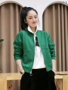 トップス レディース スポーティ 春秋 大きいサイズ おしゃれ 長袖 ラウンドネック ジップアップ ゆったり 柔らかい 通気性 ルーズ ジャケット ブルゾン 羽...
