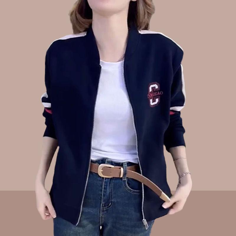 トップス レディース スポーティ 春秋 大きいサイズ おしゃれ 長袖 薄手 ラウンドネック ジップアップ 綿 ゆったり 柔らかい 通気性 ルーズ ジャケット ジ...