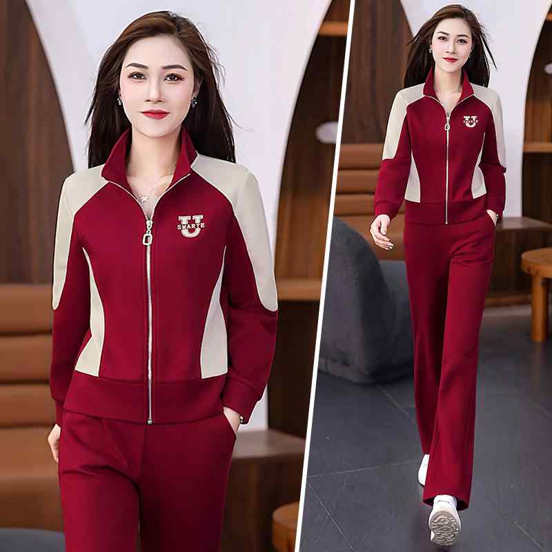 セットアップ レディース スポーティ 春秋 大きいサイズ おしゃれ 上下 長袖 トップス パンツ スタンドカラー ポケット ジップアップ 柔らかい 通気性 ジャ...