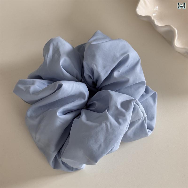 シュシュ 大きめ ふわふわ ボリューム ヘアアクセサリー 青 ピンク 黄色 シンプル 無地 カジュアル 普段使い おでかけ おしゃれ レディース パーティー 発...