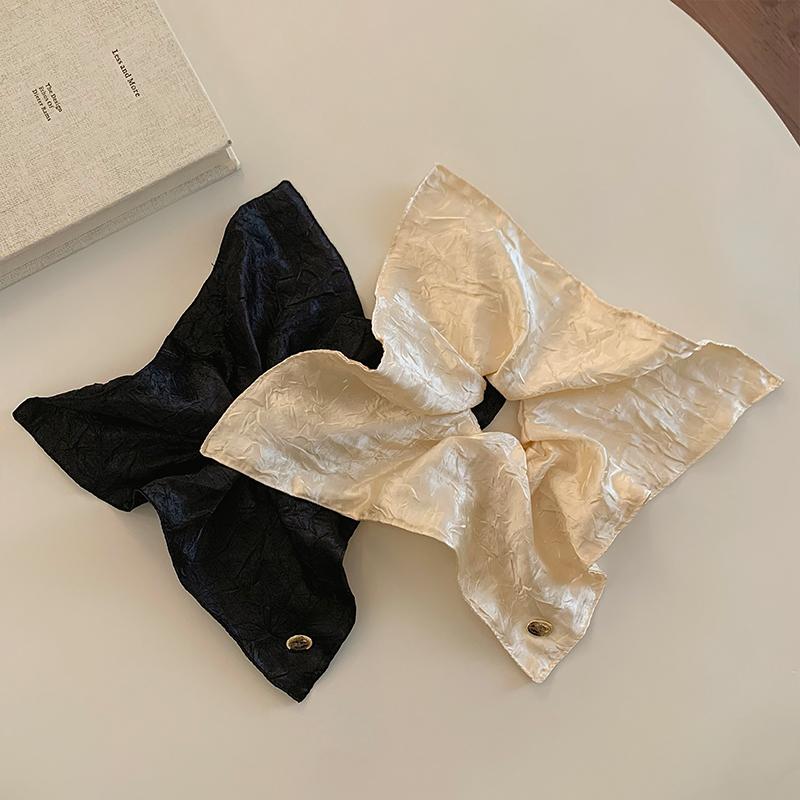 シュシュ 大きめ レディース 韓国 ポニーテール ゴム アイボリー 黒 シンプル 無地 カジュアル おしゃれ 普段使い ヘアアクセサリー パーティー 柔らかい