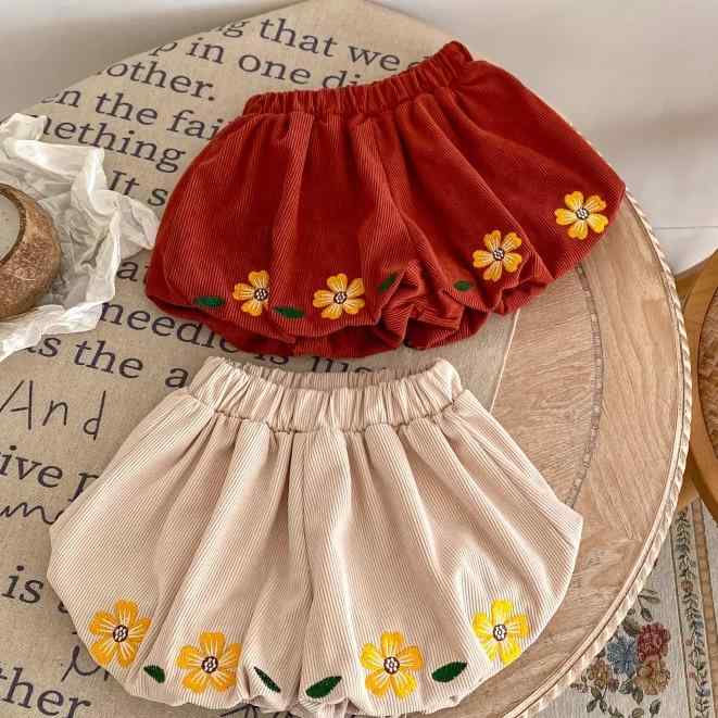 ベビー ブルマ パンツ かわいい 赤ちゃん 女の子 伸縮 ウエストゴム カジュアル ガールズ 秋 コーデュ..