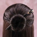 かんざし 一本 蛇 新年 コスプレ ヘアアクセサリー レディース 漢服 ギフト シンプル エレガント 黒 木製 まとめ髪 アップスタイル 撮影