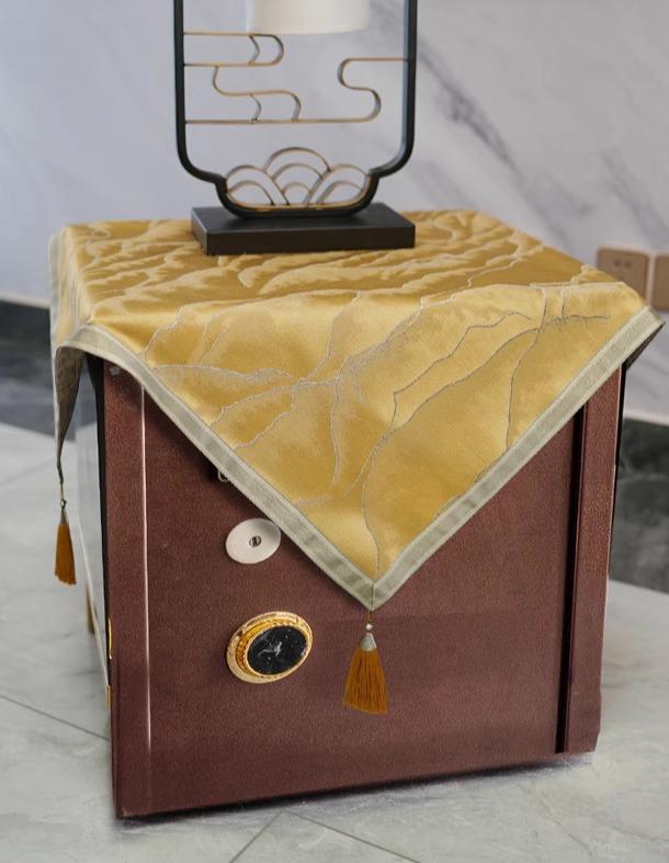 テーブルクロス 小さめ スクエア 軽量 中国風 タッセル付き ベッドサイド チェスト 金庫 防塵カバー 装..