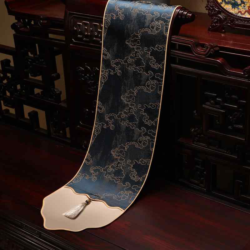 おしゃれ テーブルランナー 軽量 ロング タッセル付き 中国風 家庭料 リビング ダイニング ベッドサイ..