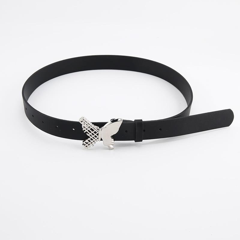 レディース ベルテッド 白 バタフライ バックル インスピレーション ヴィンテージ風 ジーンズ ベルト