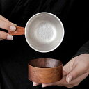 茶こし ティーストレーナー チタン シルバー 茶漉し 木柄 ウォールナット 浅型 目の細かい 受け皿 付き 紅茶 煎茶 中国茶 茶道具 茶葉 フィルター ドリッ...
