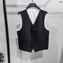 ベスト 前開き メンズ Vネック 黒白 切り替え シングルボタン ビジネス ホテル レストラン 勤務 スタッフ 春 おしゃれ シンプル 上品