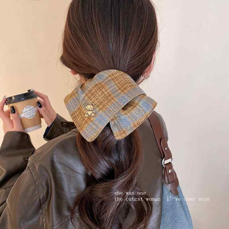 シュシュ 女性用 大判 スクエア 韓国 上品 丸子頭 大きめ ヘアアクセサリー