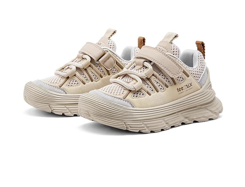 スニーカー キッズ 男の子 子供 スポーツ シューズ 秋冬 通気性 メッシュ ソフト ソール ランニング 滑り止め EVA 面ファスナー アイボリー 茶 緑