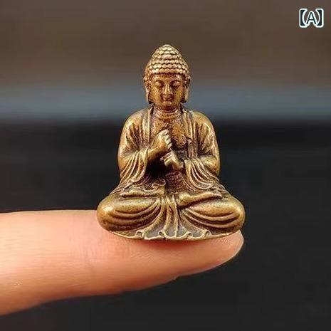 置き物 真鍮 銅 小さめ ミニ 飾り 装飾 インテリア オブジェ 家庭用 コレクション 工芸品 仏像 仏壇用 ..