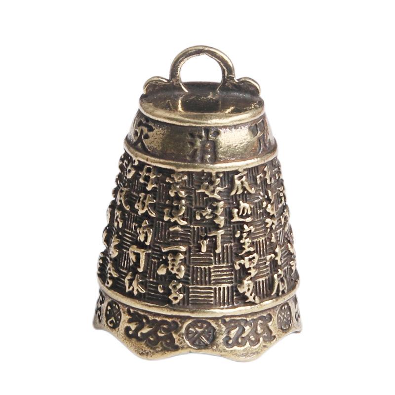 黄銅 観音 六字真言 鈴 キーホルダー 吊り鐘 クラシック 工芸品 風鈴 風水 開運 風情 伝統 インテリア装飾