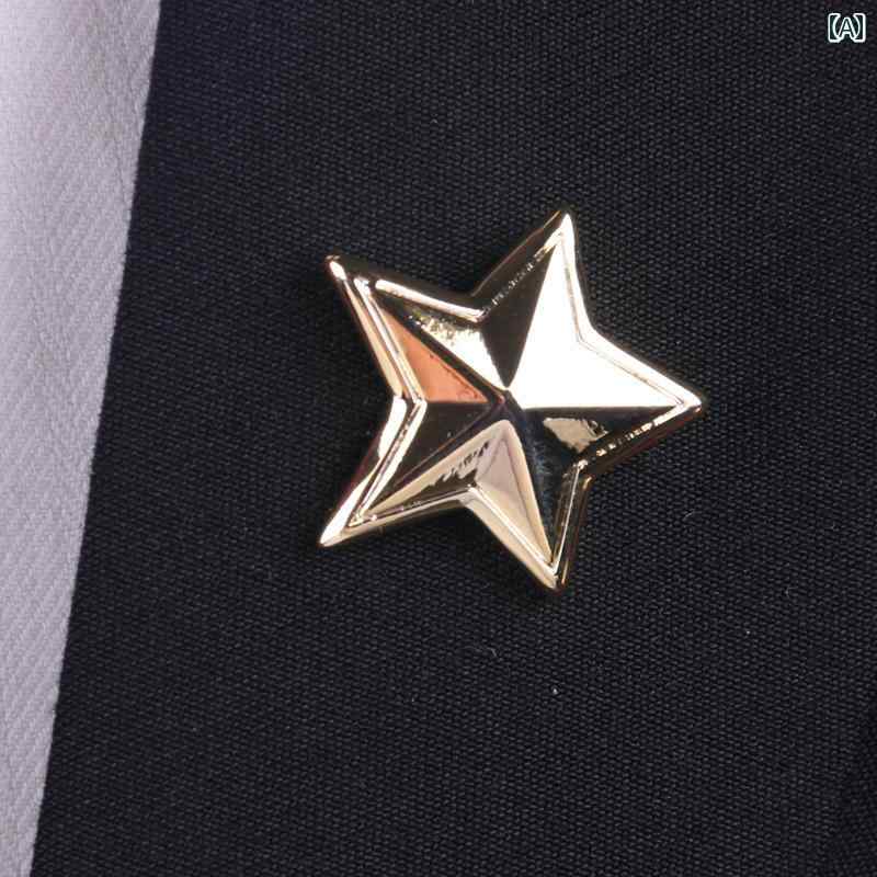ラペルピン メンズ スーツ アクセサリー ゴールド 星 タック式 ブローチ バッジ ジ...