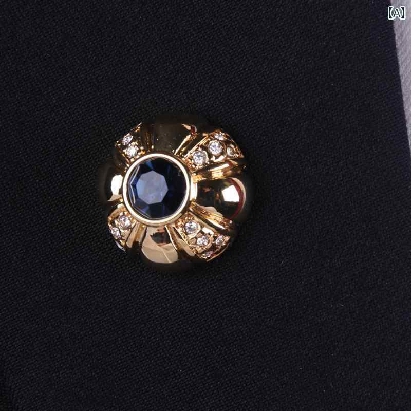 ラペルピン メンズ レディース スーツ アクセサリー ゴールド 聚宝盆 キラキラ ブローチ バッジ ジャケット シャツ 襟 胸元 装飾 韓国 おしゃれ シンプル...