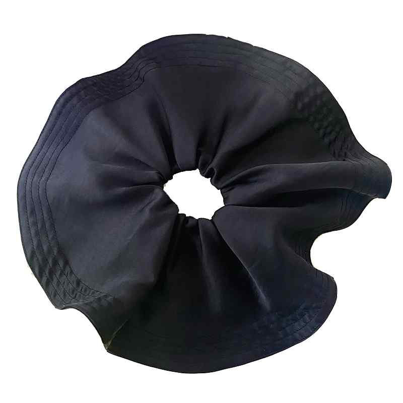 ビッグサイズ リボン シュシュ ヘアアクセサリー フレンチスタイル 夏用 ブラック カジュアル レディース