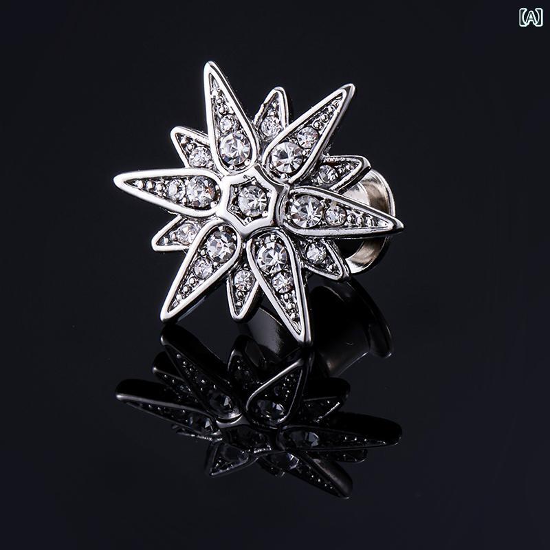 ラペルピン メンズ レディース スーツ アクセサリー シルバー 六芒星 キラキラ ブローチ バッジ ジャケット シャツ 襟 胸元 おしゃれ シンプル フォーマル...