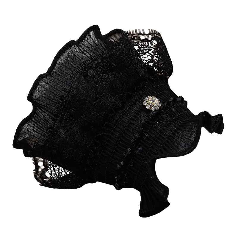 つけ袖 レース 刺繍 フリル フェイク スリーブ 指抜き 手袋 柔らかい レース 装飾 レディース 秋冬 アクセサリー 付き袖 かわいい ブラック ホワイト