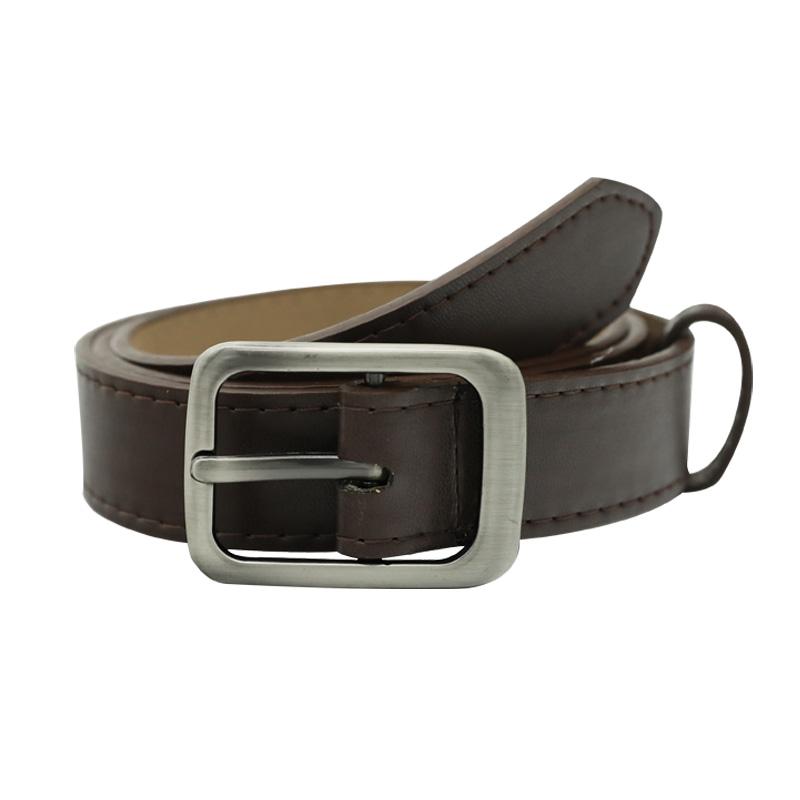 ベルト レディース ブラウン シンプル 方形バックル カジュアル デニム 相性抜群 おしゃれ 小物 年 春秋 皮革アクセサリー