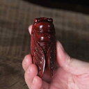 ペンダント トップ 蝉 中国風 アンティーク調 無垢材 工芸品 チャーム ネックレス ストラップ アクセサリー 置物 小物 パーツ 装飾 飾り 個性的 おしゃれ 茶