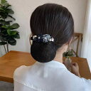 シニヨンネット 大人 レディース 上品 エレガント まとめ髪 ヘアアクセサリー 仕事用 キャビンアテンダント 花 ビーズ おしゃれ セット 青 紺 ピンク
